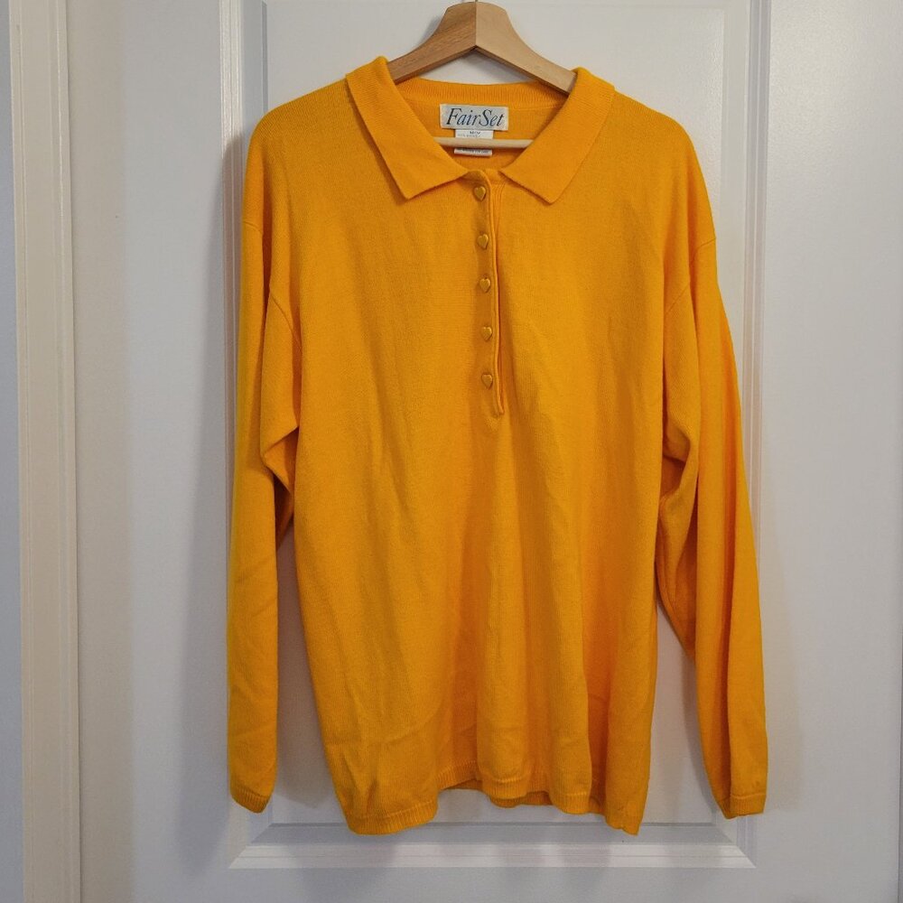 Super Soft Relaxed-fit Vintage Sweater with Heart-shaped Buttons by FairSet